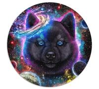 Puzzle mit 1000 Teilen, Akita-Hund im Weltraum, Galaxie, runde Puzzles für 1000 Teile, perfektes Weihnachtsgeschenk für Weihnachten, Halloween, Ostern, Neujahr, 1000 Teile (67,5x67,5cm)