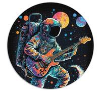 Puzzle mit 1000 Teilen, Astronaut spielt Gitarre, 1000 Teile, runde Puzzles für Erwachsene, ideal für Familienspaß, Entspannung und Urlaubsgeschenke, 1000 Teile (67,5x67,5cm)