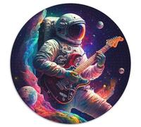 Puzzle mit 1000 Teilen, Astronaut spielt Gitarre, 1000 Teile, runde Puzzles für Erwachsene, ideal für Familienspaß, Entspannung und Urlaubsgeschenke, 1000 Teile (67,5x67,5cm)