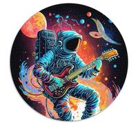 Puzzle mit 1000 Teilen, Astronaut spielt Gitarre, 1000-teiliges rundes Puzzle für Erwachsene, perfekt für Teenager und Sammler, ideale Heimdekoration und Reisegeschenk, 1000 Teile (67,5x67,5cm)