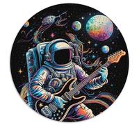 Puzzle mit 1000 Teilen, Astronaut spielt Gitarre, 1000-teiliges rundes Puzzle für Erwachsene, perfekt für Teenager und Sammler, ideale Heimdekoration und Reisegeschenk, 1000 Teile (67,5x67,5cm)