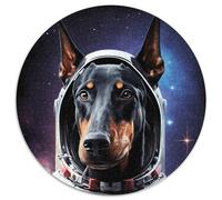 Puzzle mit 1000 Teilen, Astronauten-Dobermann, rund, Puzzle mit 1000 Teilen für Erwachsene, perfekt für Familienspaß, Partyspiele, Gastgeschenke für Geburtstagsfeiern, 1000 Stück (67,5x67,5cm)