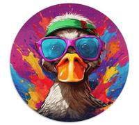 Puzzle mit 1000 Teilen, bunte Entenblumen, 1000-teiliges rundes Puzzle für Erwachsene, perfekt für Teenager und Sammler, ideale Heimdekoration und Reisegeschenk, 1000 Teile (67,5x67,5cm)