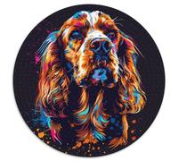Puzzle mit 1000 Teilen, Englischer Cocker Spaniel, rundes 1000-teiliges Puzzle für Feiertage, Geburtstage und Familienspieleabende, 1000 Teile (67,5x67,5cm)