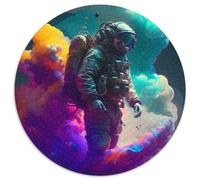 Puzzle mit 1000 Teilen für Erwachsene, Astronauten-Puzzle, rund, aus Pappe, für Familienspaß, perfekt für Feiertage, interaktive Spieleabende, 1000 Teile (67,5x67,5cm)