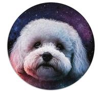 Puzzle mit 1000 Teilen für Erwachsene, Bichon Frise, runde Puzzles für 1000-teilige Familienspieleabende, Heimdekoration und Gehirntrainingsgeschenk, 1000 Teile (67,5x67,5cm)