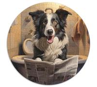 Puzzle mit 1000 Teilen für Erwachsene, Border Collie liest Zeitung, Papppuzzle, perfekt für Familienspaß an Geburtstagen, Weihnachten, 1000 Stück (67,5x67,5cm)