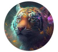 Puzzle mit 1000 Teilen für Erwachsene, farbenfrohes Tiger-Kunst-Puzzle aus Karton, perfekt für Familienspaß an Geburtstagen, Weihnachten, 1000 Teile (67,5x67,5cm)