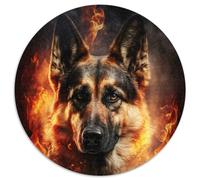 Puzzle mit 1000 Teilen für Erwachsene, Feuer-Deutscher Schäferhund, ideales Urlaubs- oder Geburtstagsgeschenk, Partyspiel-Spielzeug, 1000 Teile (67,5x67,5cm)