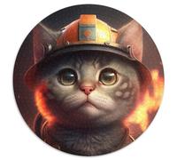 Puzzle mit 1000 Teilen für Erwachsene, Feuerwehrmann-Katzen-Puzzle, ideales Urlaubs- oder Geburtstagsgeschenk, Partyspiel-Spielzeug, 1000 Teile (67,5x67,5cm)