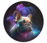 Puzzle mit 1000 Teilen für Erwachsene, Französische Bulldogge, Nebel, rund, Papppuzzle für Familienspaß, perfekt für Feiertage, interaktive Spieleabende, 1000 Teile (67,5x67,5cm)