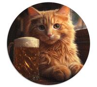 Puzzle mit 1000 Teilen für Erwachsene, Katze trinkt Bier, Kartonpuzzle, perfekt für Familienspaß an Geburtstagen, Weihnachten, 1000 Teile (67,5x67,5cm)