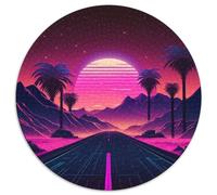 Puzzle mit 1000 Teilen für Erwachsene, Neon-Retro-Straße, Kartonpuzzle, perfekt für Familienspaß an Geburtstagen, Weihnachten, 1000 Stück (67,5x67,5cm)
