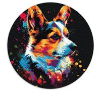 Puzzle mit 1000 Teilen, Pembroke Welsh Corgi, runde Puzzles für 1000 Teile, perfektes Weihnachtsgeschenk für Weihnachten, Halloween, Ostern, Neujahr, 1000 Teile (67,5x67,5cm)