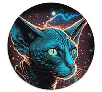 Puzzle mit 1000 Teilen, schöne Dschungelkatze, runde 1000-Teile-Puzzles für Erwachsene, ideal für Familienspaß, Entspannung und Urlaubsgeschenke, 1000 Teile (67,5x67,5cm)