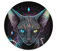 Puzzle mit 1000 Teilen, schöne Dschungelkatze, runde 1000-Teile-Puzzles für Erwachsene, ideal für Familienspaß, Entspannung und Urlaubsgeschenke, 1000 Teile (67,5x67,5cm)