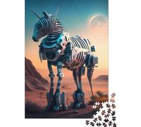 Puzzle mitico da 1000 pezzi con motivo zebra per adulti e adolescenti, puzzle in legno, gioco educativo, sfida, giocattolo, regali di compleanno, 1000 pezzi (38x26 cm)