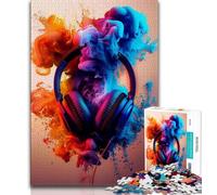 Puzzle moderno con cuffie colorate Splash per adolescenti, aiuta il cervello ad allenare i giocattoli avvincenti per coltivare la pazienza Un'opera d'arte 50x75cm