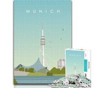 Puzzle Monaco di Baviera 1000 pezzi per adolescenti, antistress, sfida difficile, arredamento e regali unici per la casa, 38x26cm