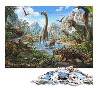 Puzzle Mondo dei dinosauri in Legno 300 Pezzi, Decorazione in Legno