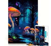 Puzzle "Mondo della foresta dei funghi" per ragazzi, 1000 pezzi, gioco di logica fine, morbido, rilassante, bordi puliti, regalo di alta qualità (38x26cm)