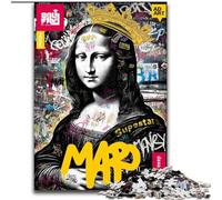 Puzzle "Monna Lisa Is Funny" per adolescenti, 1000 pezzi, attività per famiglie con poster abbinato e foglio di quiz per età 14+ (26x38cm)