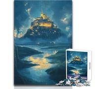 Puzzle Mont Saint-Michael da 1000 pezzi per adolescenti, gioco educativo per lo sviluppo delle competenze, regalo perfetto per momenti speciali, dimensioni 50x75cm