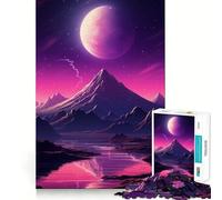 Puzzle "Montagne al chiaro di luna" da 1000 pezzi per adolescenti, ideale per rafforzare la memoria, perfetto per la casa e il tempo libero, con bordi netti e un regalo prezioso (50x75cm)