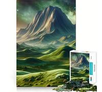 Puzzle "Montagne e colline verdi" per ragazzi, 1000 pezzi, gioco mentale, svago divertente, taglio di alta qualità, regalo pensato con cura (38x26cm)