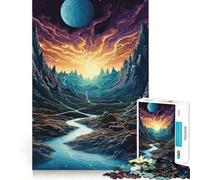 Puzzle "Montagne e Pianeti" per adulti, 1000 pezzi, gioco per la concentrazione e il relax, bordi netti, Babbo Natale, scegli il tuo desiderio (38x26cm)