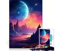 Puzzle "Montagne e Pianeti" per ragazzi, 1000 pezzi, gioco di logica, divertente e rilassante, opera d'arte da collezione (38x52cm)
