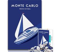 Puzzle Monte Carlo Monaco Francia per adolescenti 1000 pezzi, giocattolo educativo per l'apprendimento, ideale come regalo per tutta la famiglia, 75x50cm