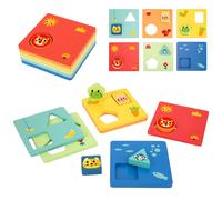Puzzle Montessori forme e colori con animaletti - 6 tavole FSC, TOOKY TOY