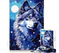 Puzzle Moon Wolf Retro Pixel Art da 1000 pezzi per adolescenti,stimola l'agilità cerebrale,rilassante,sicuro,ideale per feste di compleanno a sorpresa (38x26cm)