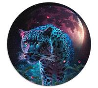 Puzzle Moonlight Jaguar da 1000 pezzi, puzzle rotondo da 1000 pezzi, attività divertenti a casa, regalo di compleanno, regali da viaggio (67,5x67,5cm)