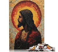 Puzzle mosaico con ritratto di Gesù, 1000 pezzi, per adulti e adolescenti dai 12 anni in su, regali per la vigilia di Natale, 1000 pezzi (75x50 cm)