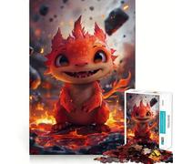 Puzzle "Mostro di Fuoco" senza peluria,1000 pezzi,gioco cognitivo,superficie liscia e priva di sbavature,rilassante attività di gruppo al chiuso (38x52cm)