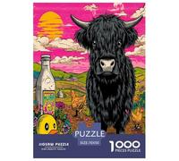 Puzzle Mucca delle Highlands pop art 1000 Pezzi | Difficile E Sfidante | Giochi Di Puzzle E Decorativo Per Casa 70x50cm/1000pcs