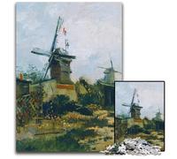 Puzzle Mulini a vento a Montmartre 1000 pezzi per adulti Puzzle per adulti Regalo perfetto per la festa della mamma Compleanni Natale 1000 pezzi (38x26 cm)