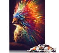 Puzzle multicolore a forma di riccio, gioco fai da te, puzzle di cartone premium per donne, uomini e bambini, regalo per la festa della mamma, 1000 pezzi (26x38 cm)