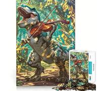 Puzzle musicale a 1000 pezzi con dinosauri per adulti, gioco di logica stimolante, divertimento rilassante, bordi chiari, regalo memorabile (38x26cm)