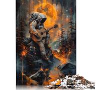 Puzzle musicale a forma di astronauta dorato per adulti, giocattolo rilassante per sfidare le donne, per bambini dai 12 anni in su, 520 pezzi (52x38 cm)