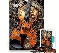 Puzzle musicale a forma di violino da 1000 pezzi per adulti, gioco di logica e rilassamento, bordi affilati, regalo di alta qualità (38x26cm)