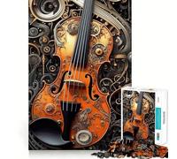 Puzzle musicale a forma di violino da 1000 pezzi per ragazzi, gioco stimolante per il tempo libero, taglio preciso, (38x52cm)