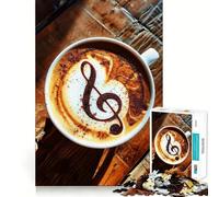Puzzle musicale a tema caffè per ragazzi, 1000 pezzi, stimola la memoria, rilassante, divertente, da assemblare, (50x75cm)