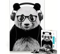 Puzzle musicale a tema panda per ragazzi, 1000 pezzi, gioco di logica stimolante, divertimento condiviso, bordi trasparenti, regalo perfetto (38x26cm)
