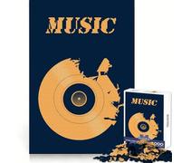 Puzzle musicale con disco in vinile, 1000 pezzi, ideale per adolescenti Migliora la memoria, regala momenti di relax e divertimento Taglio laser, regalo perfetto (38x26cm)