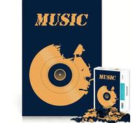 Puzzle musicale con disco in vinile per adulti,1000 pezzi,gioco stimolante per la mente,dimensioni uniformi,pezzi precisi,ideale da portare in viaggio,regalo perfetto per allenare la mente (38x52cm)