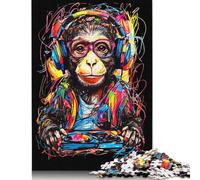 Puzzle musicale Monkey DJ, materiali ecologici, 100% cartone riciclato, per donne e uomini, 1000 pezzi (75x50 cm)