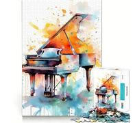 Puzzle musicale per pianoforte da 1000 pezzi per adolescenti, gioco di logica, leggero e rilassante, taglio liscio, decorazione da parete (38x52cm)